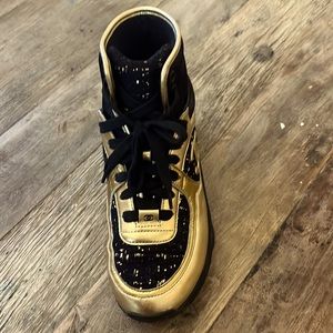 CHANEL black and gold high tops size 35